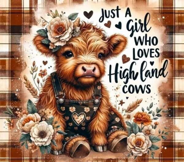 Just a Girl Who Loves Highland Cows' 20 oz Stainless Steel Tumbler