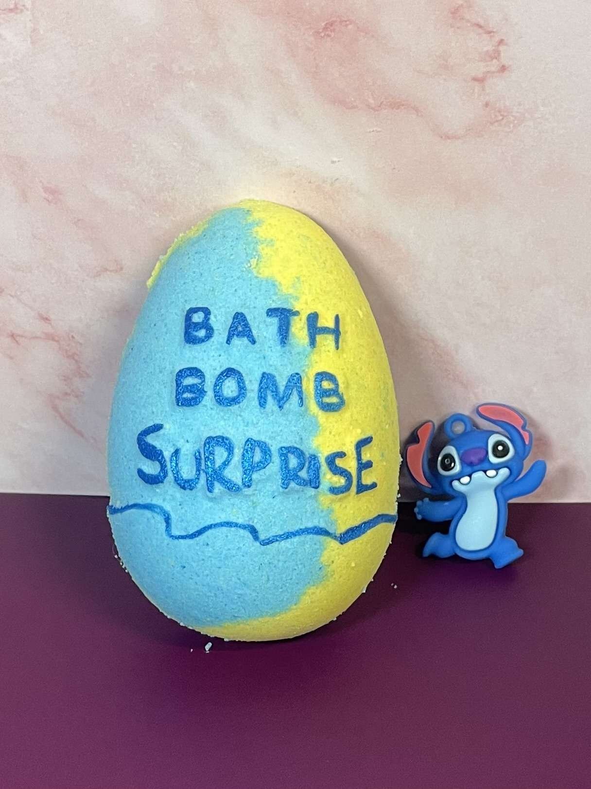 Blue Raspberry Slushy Surprise Bath Bomb With Stitch Figurines